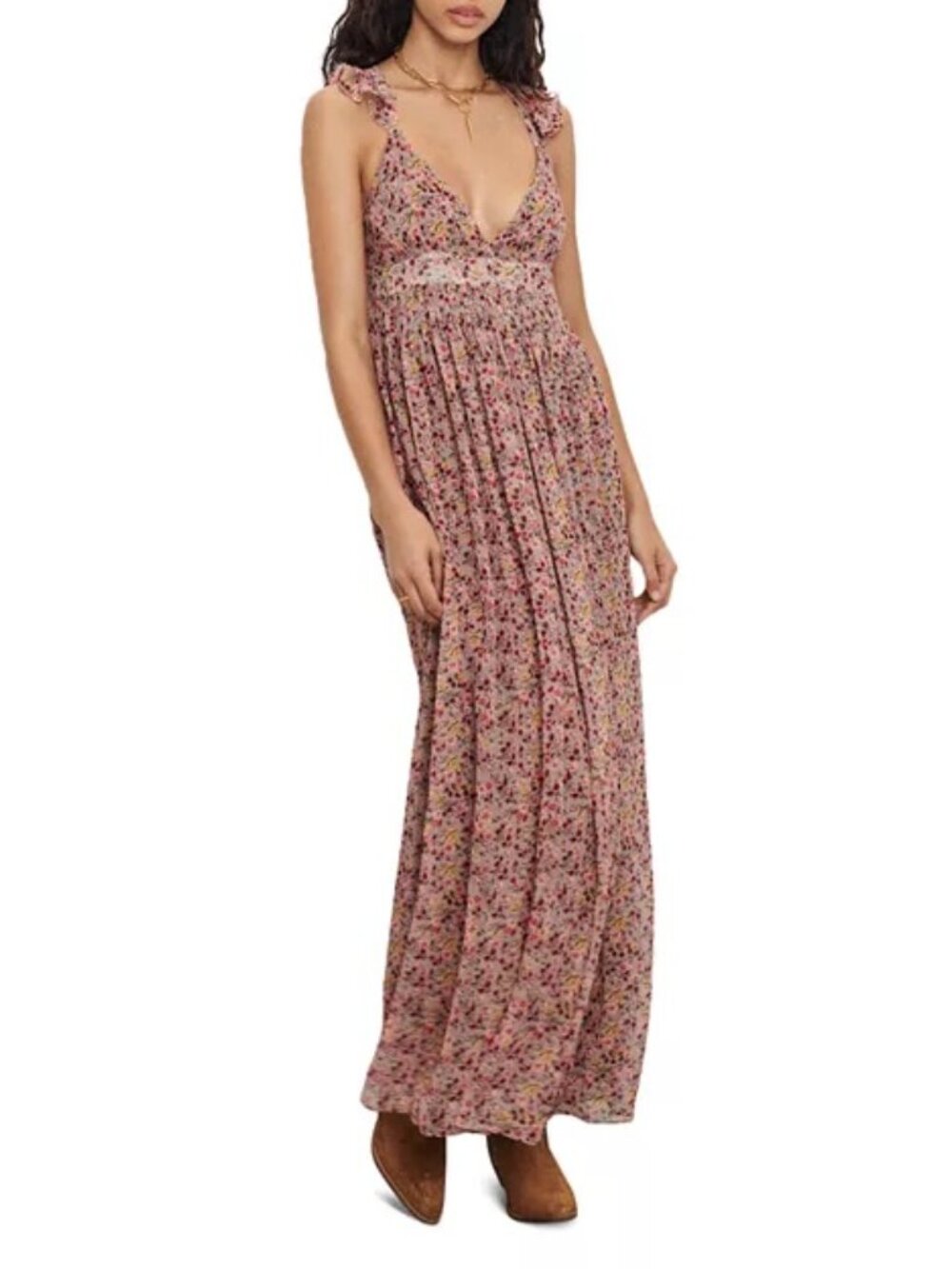 ba&sh Madison Floral Print Maxi Dress, Size: XS